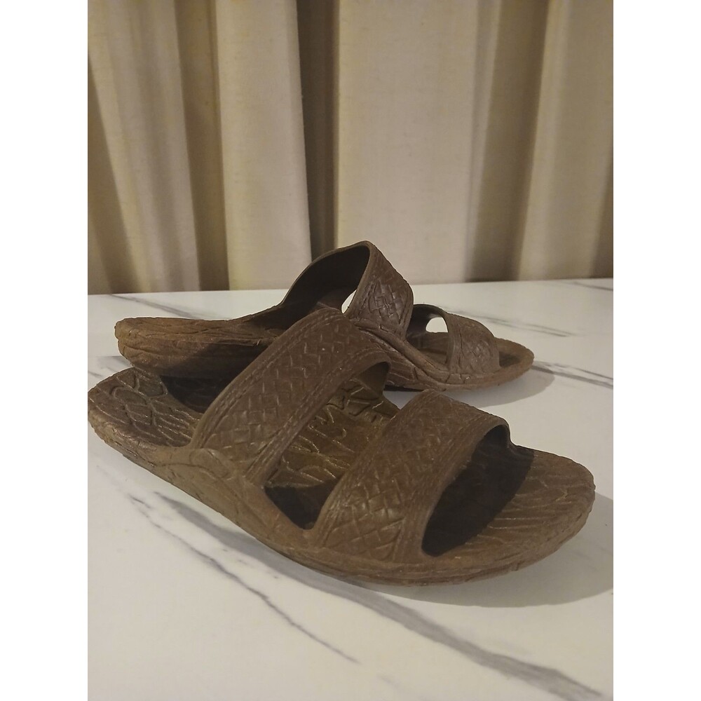 Pali Hawaii Jandal Slide Sandals Unisex Womens 5 Brown Slip On